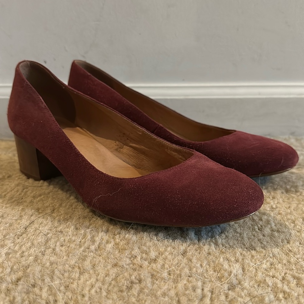 Madewell Burgundy Kitten Heels